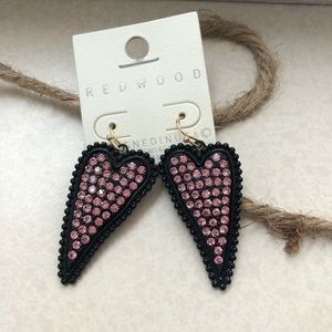 Redwood earrings black with pink stones 🖤